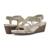 CLIFFS BY WHITE MOUNTAIN Women's Candelle Strappy Wedge Sandal, Gold/Met/Fabric, 6.5 M view 2