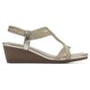 CLIFFS BY WHITE MOUNTAIN Women's Candelle Strappy Wedge Sandal, Gold/Met/Fabric, 6.5 M view 3