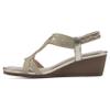 CLIFFS BY WHITE MOUNTAIN Women's Candelle Strappy Wedge Sandal, Gold/Met/Fabric, 6.5 M view 4