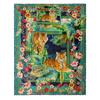 Johnny Was Tigres Travel Blanket Cream Reversible Blue Floral Home Lounge New view 1