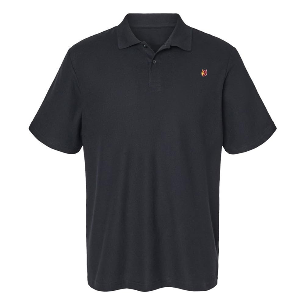 Campus Lab Northern State University Primary Logo Men's Adult 100% Cotton Knit Polo Shirt, Black, XX-Large