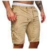Mens Hiking Cargo Shorts Lightweight Summer Travel Shorts with Pockets Drawstring Elastic Waist Outdoor Athletic Shorts Khaki view 1