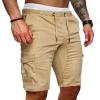 Mens Hiking Cargo Shorts Lightweight Summer Travel Shorts with Pockets Drawstring Elastic Waist Outdoor Athletic Shorts Khaki view 2