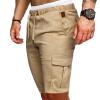 Mens Hiking Cargo Shorts Lightweight Summer Travel Shorts with Pockets Drawstring Elastic Waist Outdoor Athletic Shorts Khaki view 3