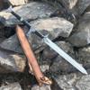 Medieval sword real Authentic Spring Steel Viking Sword with Premium Cowhide Leather Sheath and Holding Belts,Barbarian Sword viking Gifts mens view 3