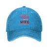 LIFANGMI I Have Two Titles Mom and Wife and I Rock Them Both Baseball Cap for Men Women Hats Adjustable Vintage Cowboy Hat Sun Hat Blue view 2