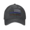 LIFANGMI United States Thin Line Blue-Green-Red Flag Knitting Effect Baseball Cap for Men Women Hats Adjustable Vintage Cowboy Hat Sun Hat view 2