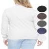 Women's Plus Size Relaxed Long Sleeve Turtleneck White 2X view 3