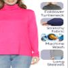 Women's Plus Size Relaxed Long Sleeve Turtleneck White 2X view 4