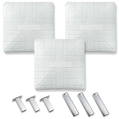 Cannon Sports Pro Molded Base Set of 3 for Baseball and Softball - 18" x 18" Molded Rubber with High-Density Foam Core Ground Anchored Bases - Includes 1st, 2nd, 3rd Base
