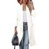 Maiyifu-GJ Women's Wool Blend Trench Coat Long Cardigan Jackets Long Sleeve Sweaters Casual Lapel Open Front Overcoat (White,Large) view 1