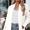 Maiyifu-GJ Women's Wool Blend Trench Coat Long Cardigan Jackets Long Sleeve Sweaters Casual Lapel Open Front Overcoat (White,Large) view 2