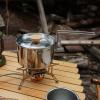 1L Stainless Steel Camping Kettle Portable Hiking Cookware Cooking Water Pot Adventure Hiking Pot Removable Handle for Outdoor Travel view 2