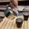1L Stainless Steel Camping Kettle Portable Hiking Cookware Cooking Water Pot Adventure Hiking Pot Removable Handle for Outdoor Travel view 3