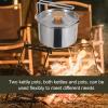 1L Stainless Steel Camping Kettle Portable Hiking Cookware Cooking Water Pot Adventure Hiking Pot Removable Handle for Outdoor Travel view 4