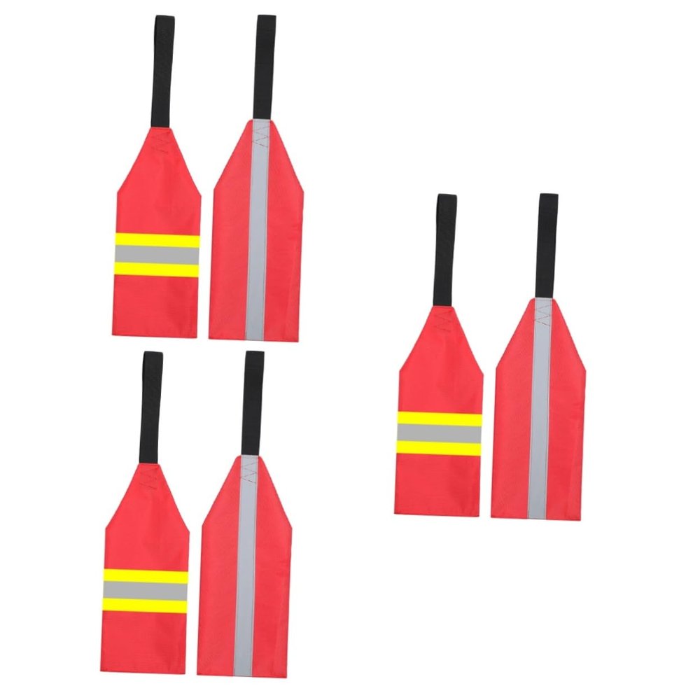 BESPORTBLE 6pcs Kayak Safety Flags Reflective Strips Oxford Towing Flags for Outdoor Canoeing and Boating Lightweight and Space-saving Design