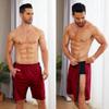 Wataxii Men's Snap Tear Away Shorts Athletic Breakaway Shorts Adaptive Post Hip Knee Surgery Recovery Pants with Pockets Jujube Red view 2