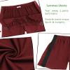 Wataxii Men's Snap Tear Away Shorts Athletic Breakaway Shorts Adaptive Post Hip Knee Surgery Recovery Pants with Pockets Jujube Red view 4