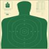 24 Pk, B-27E Economy Target Full Size B-27 Silhouette Cut Off Below 7 Ring Green Size: 23" X 35" view 1