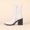 Amazon Essentials Women's Mid Calf Heeled Chelsea Boot, Sand, 6.5 view 3