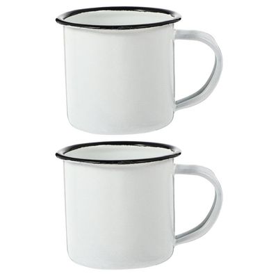 Hemoton Mini Cups 6cm Portable Mugs Vintage Iron Cups Handle Design for Milk Water Soda Tea
