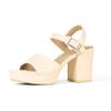 Amazon Essentials Women's Platform Heel Sandal, Pale Beige, 6 view 1