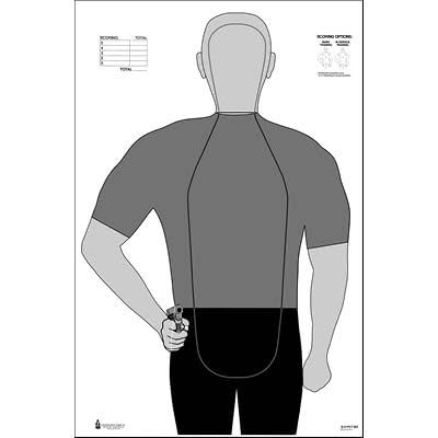 100 Pk, B-21Pct-Bg New Irs/Kentucky Style B-21 Silhouette with Handgun Center Mass Scoring Black & Gray Size: 27" X 38"