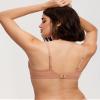 DOBREVA Women's Sexy Lace Push Up Plus Size Bra Sheer Balconette Underwire Unlined Cream Coffee 36E view 3