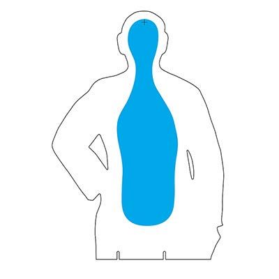 12 Pk, B-21E Cardboard Target Cut-Out Silhouette Has Slots & Holes for Target Systems Blue On White 22" X 32"