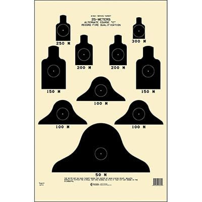 24 Pk, M16 Alternate C Course Qualification Target Heavy Tagboard Paper Black Size: 17 1/4" X 23"