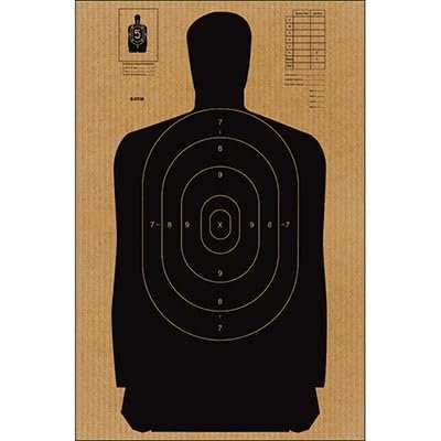 48 Pk, Full Size Standard B-27 Cardboard Target Silhouette (Black) 24" X 45"