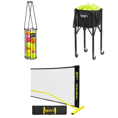 A11N Net Set: Pickleball Net, Hopper, Collector- Improved Your Pickleball Skills with Caddy and Elevate Your Game with Collector