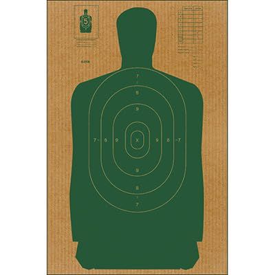 24 Pk, Full Size B-27 Cardboard Target Silhouette (Green) 24" X 45"