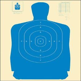 100 Pk, B-27S Standard Paper B-27 Target Full Size Silhouette Blue Size: 24" X 45"