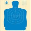 100 Pk, B-27S Standard Paper B-27 Target Full Size Silhouette Blue Size: 24" X 45" view 1