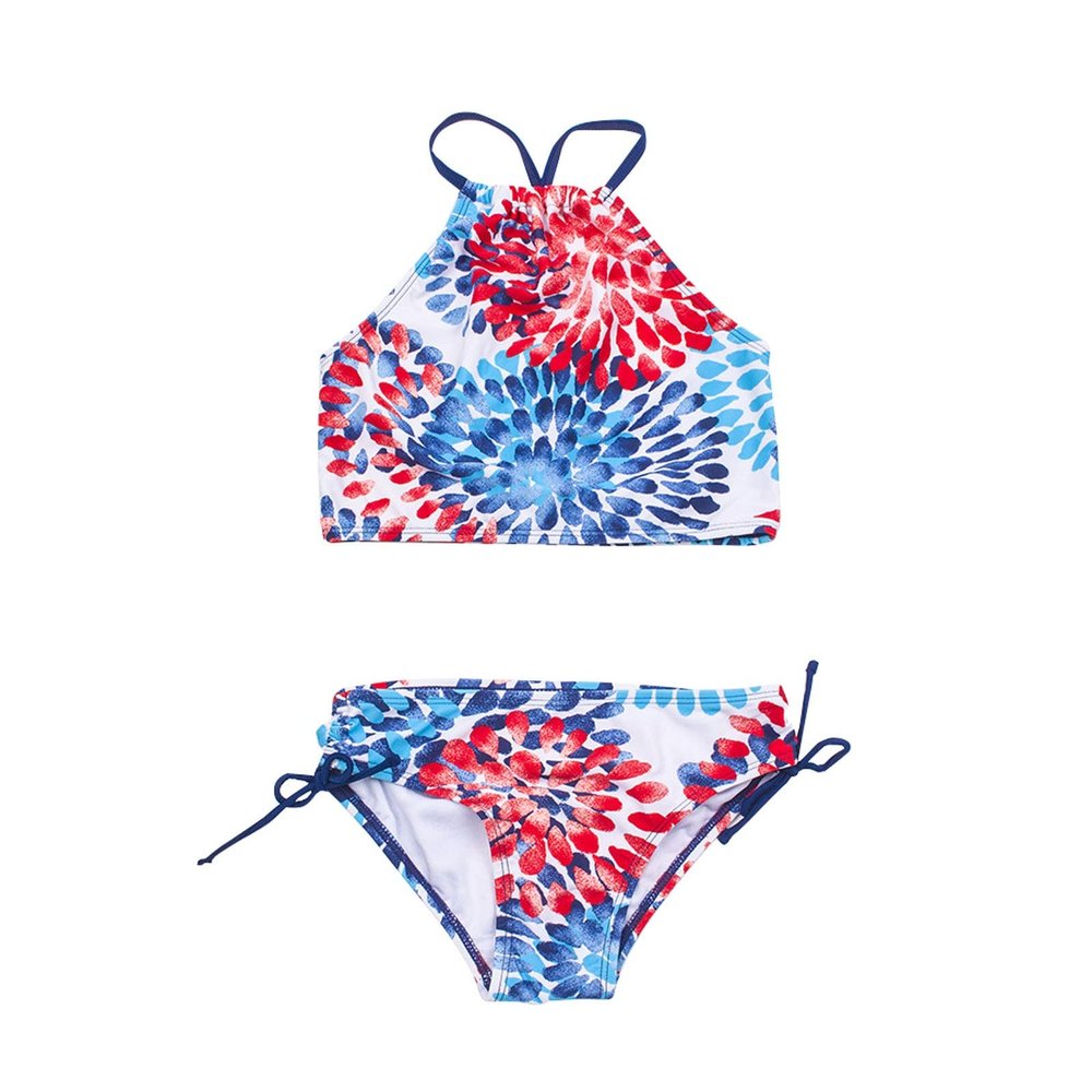 Toddler Baby Girls Summer Swimsuit Sets Sleeveless Swimwear Two Piece Suit Beach Bikini (A, 3-4 Years)