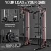 Mikolo Power Cage, 2000LB Power Rack with Independent Dual Pulley System, Multi-Function Home Gym Workout Machine for Cable Crossover (Black) view 2