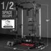 Mikolo Power Cage, 2000LB Power Rack with Independent Dual Pulley System, Multi-Function Home Gym Workout Machine for Cable Crossover (Black) view 4
