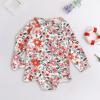 Girls Long Sleeve Swimsuits Rash Guard Bathing Suit Summer Swimwear for Toddler Kids (Red, 3-4 Years) view 3