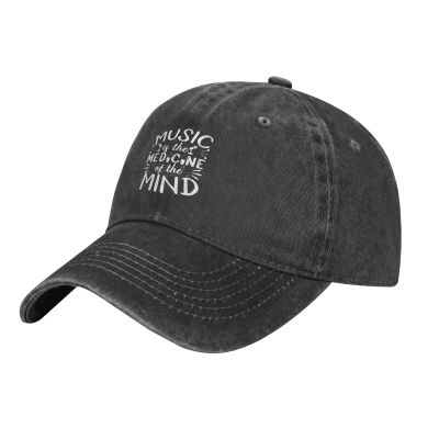 LIFANGMI Music is The Medicine of The Mind Baseball Cap for Men Women Hats Adjustable Vintage Cowboy Hat Sun Hat Black