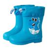 NineFit Basics Toddler Dinosaur Rain Boots with Adjustable Buckle Infant Lightweight Non Slip Rainboots Kids (Blue, 7.5 Toddler) view 1