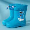 NineFit Basics Toddler Dinosaur Rain Boots with Adjustable Buckle Infant Lightweight Non Slip Rainboots Kids (Blue, 7.5 Toddler) view 3