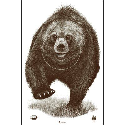 48 Pk, Alaska State Parks Bear Target Brown Bear Target with Shaded Hit-Zone Ring Brown Size: 23" X 35