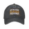 LIFANGMI Let Me Hear You Say Yes Chef Baseball Cap for Men Women Hats Adjustable Vintage Cowboy Hat Sun Hat Black view 2