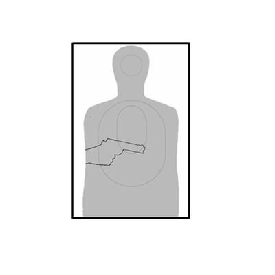 24 Pk, Oklahoma Cleet B-27 Target Silhouette Gray with Black Gun Size: 23" X 35"