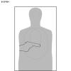 24 Pk, Oklahoma Cleet B-27 Target Silhouette Gray with Black Gun Size: 23" X 35" view 2