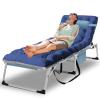 MOPHOTO Portable Folding Camping Cot with Mattress, Adjustable Face Down Tanning Chaise Lounge Chair Folding Bed Sleeping Cots Beds for Adults, Use for Outdoor Travel Camp Beach Patio view 1