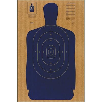 12 Pk, Full Size B-27 Cardboard Target Silhouette (Blue) 24" X 45"