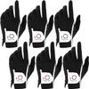 FINGER TEN Golf Gloves Men Right Left Handed Golfer Mens Glove RainGrip Hot Wet Weather Value 6 Pack, All Weather in Black X-Large (Black, Large, Left) view 1