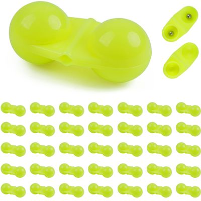 FUSIGO Fishing Double Rattle Beads, 35pcs Catfish Rig Rattles Fishing Attractor Plastic Beads Fishing Bells Accessory Tool Catfish Rattles for Catfish Striper Bass Pompano